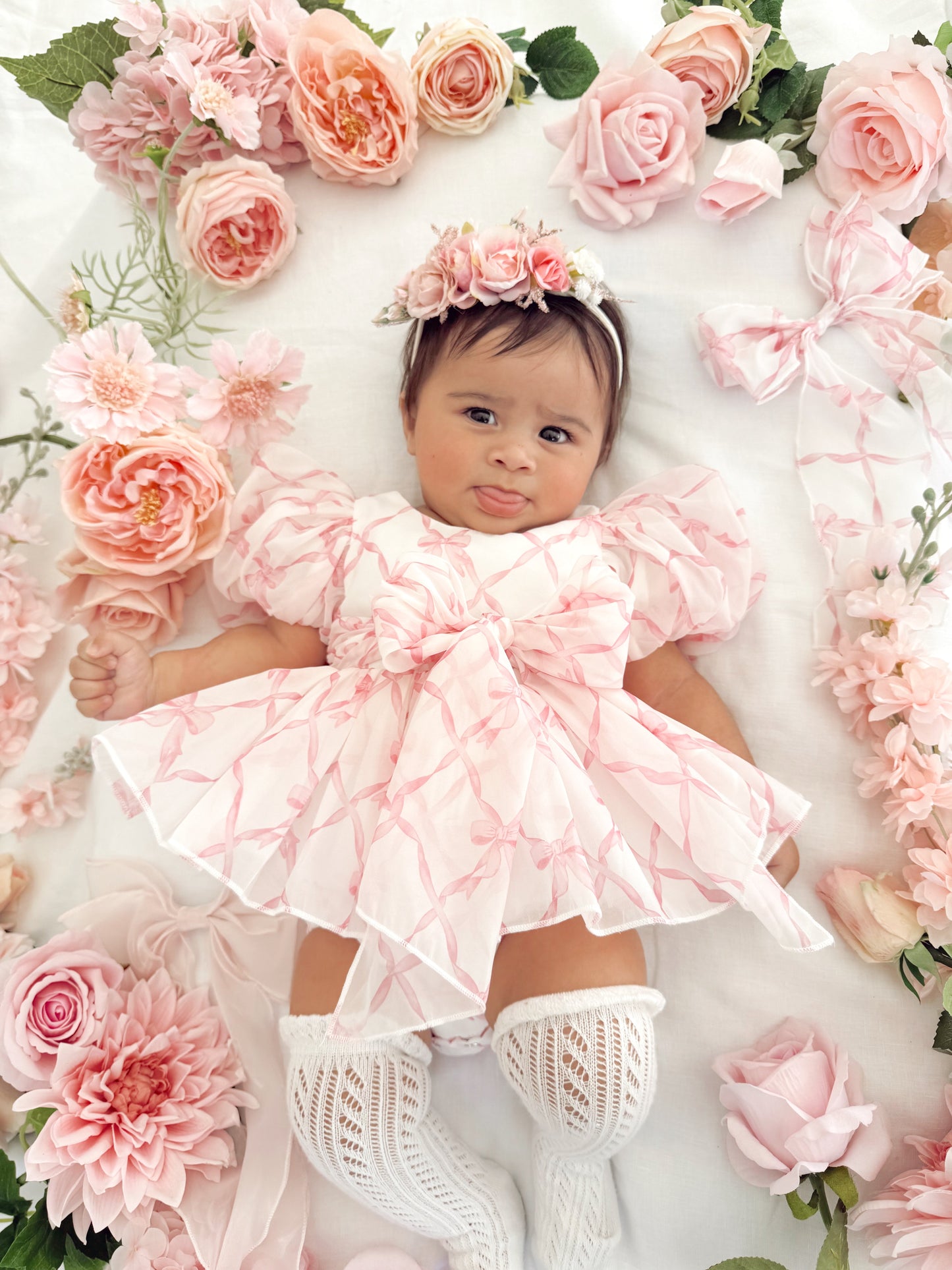 Pretty In Pink Organza Baby Girl Party Romper