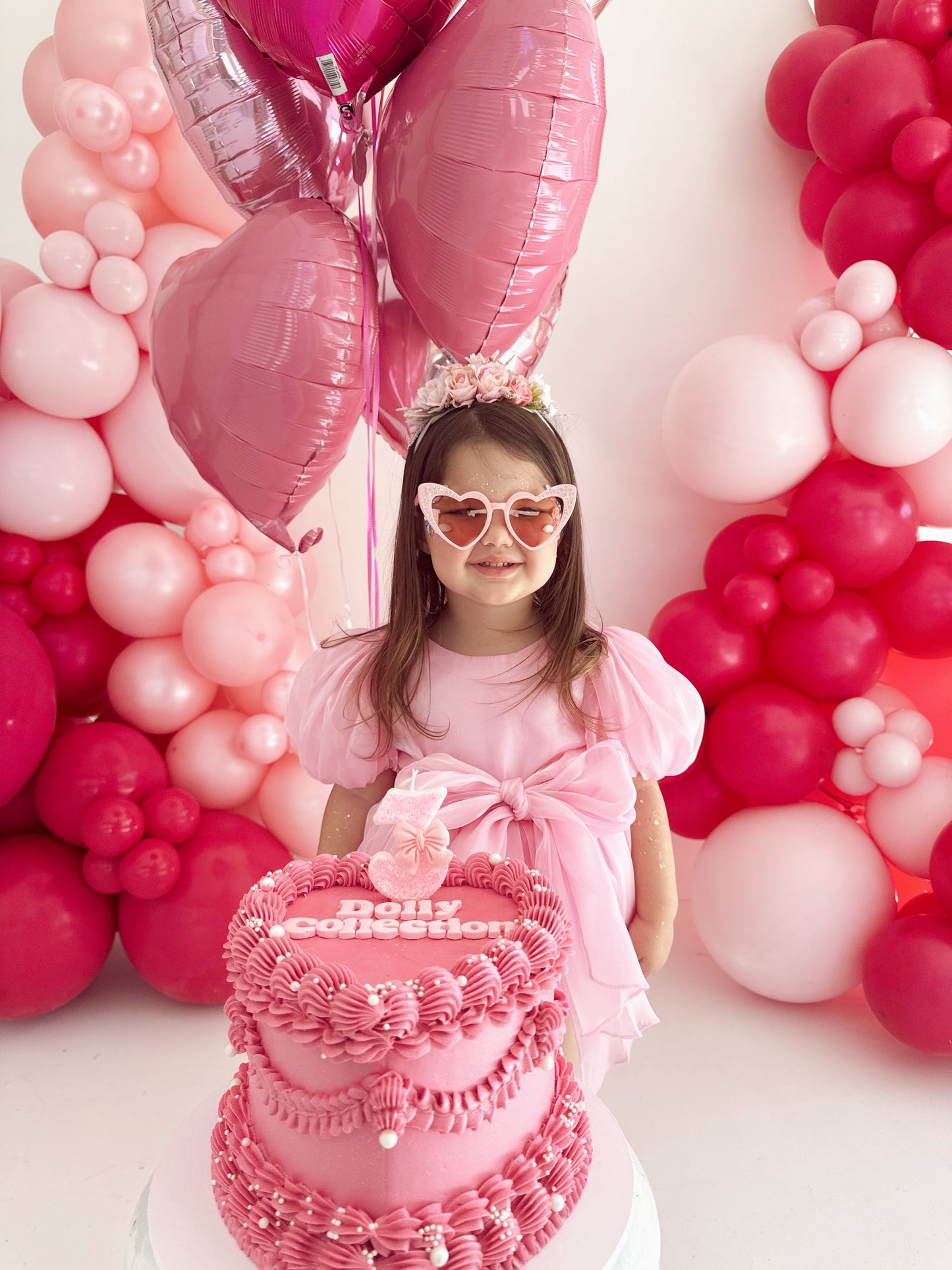 Dolly Candy Pink Organza Baby Girl Party Romper