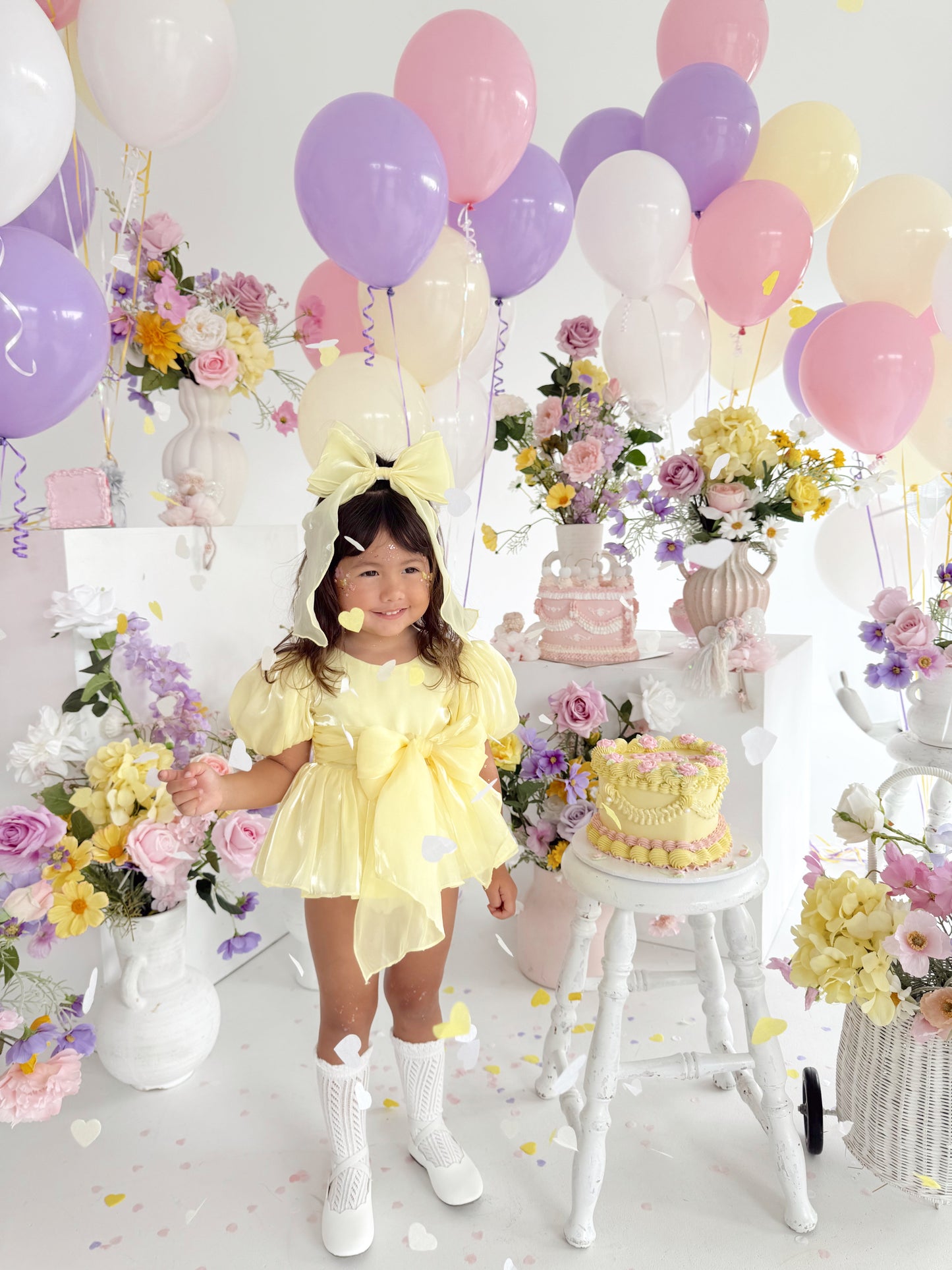 Scarlette Rose Canary Lemon Organza Baby Girl Party Romper