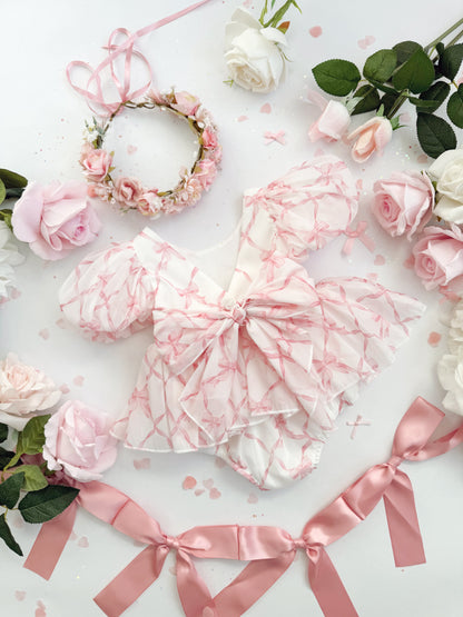 Pretty In Pink Organza Baby Girl Party Romper