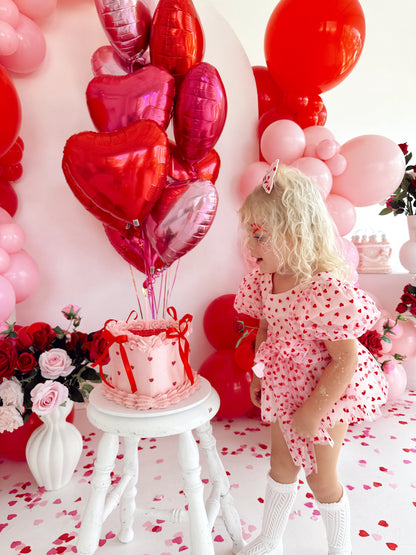 Lover Pink Heart Baby Girl Tulle Party Romper