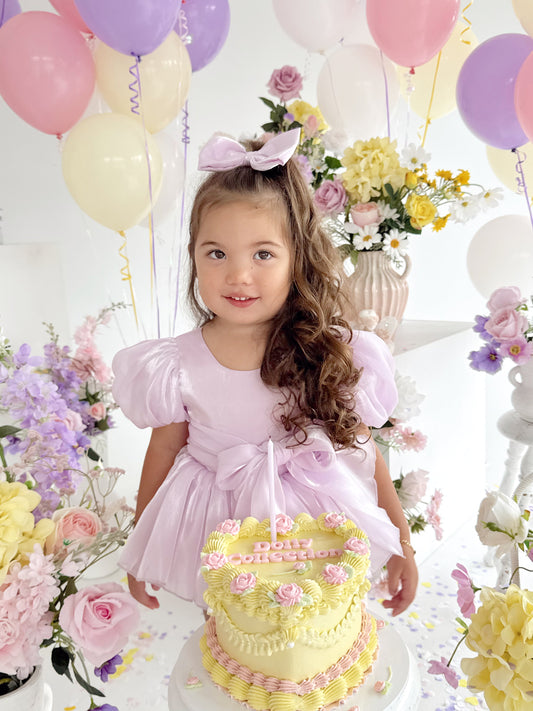 Scarlette Rose Purple Pearl Organza Baby Girl Party Romper