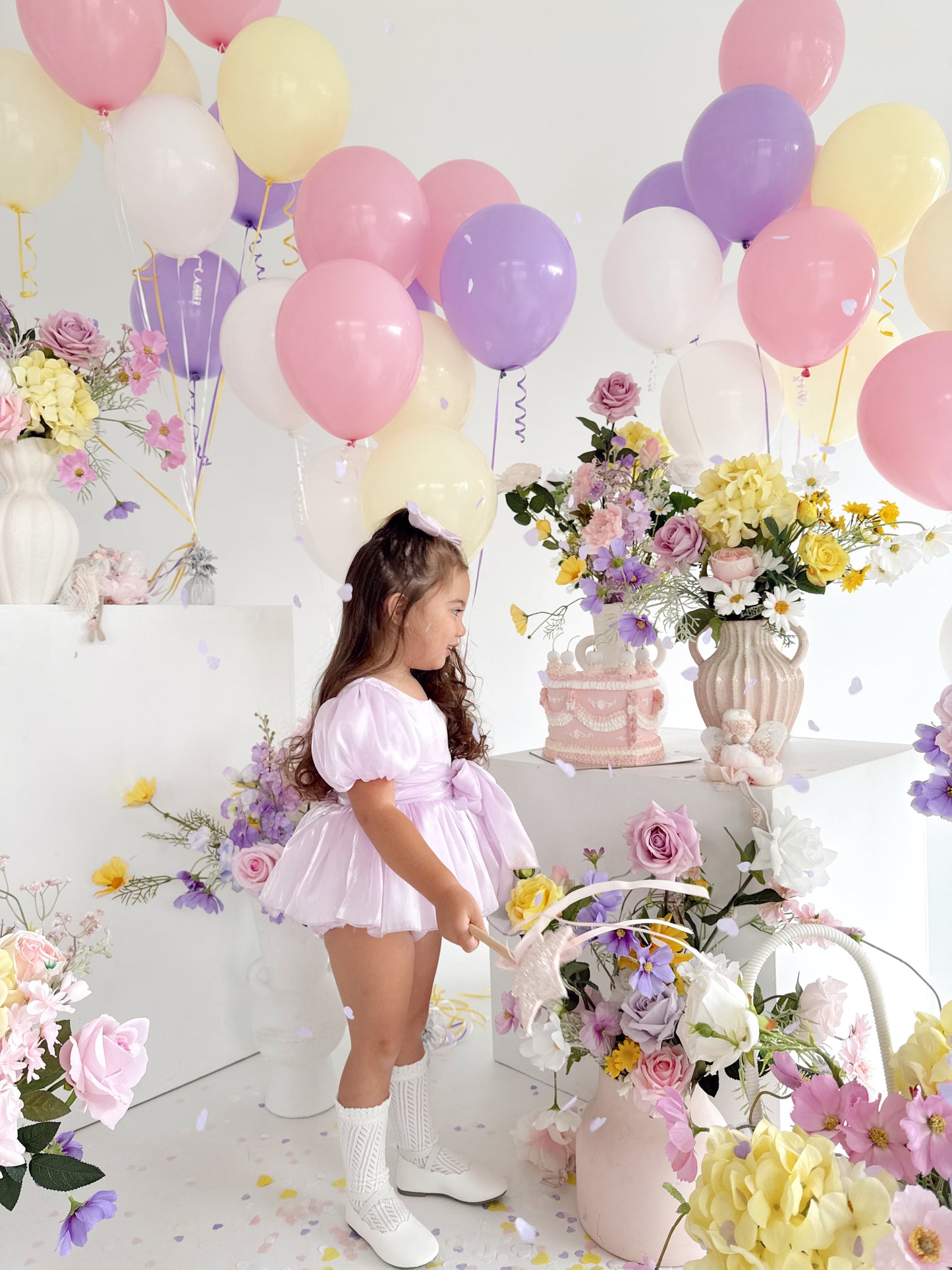 Scarlette Rose Purple Pearl Organza Baby Girl Party Romper