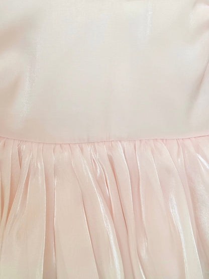 Scarlette Rose Petal Pink Organza Baby Girl Party Romper