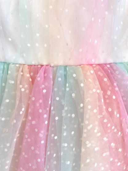 Rainbow Fairy Floss Baby Girl Tulle Party Romper
