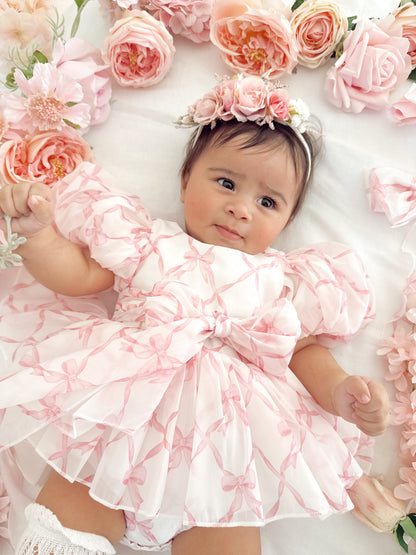 Pretty In Pink Organza Baby Girl Party Romper