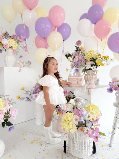 Dolly White Organza Baby Girl Party Romper