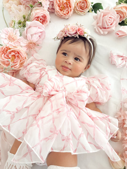 Pretty In Pink Organza Baby Girl Party Romper