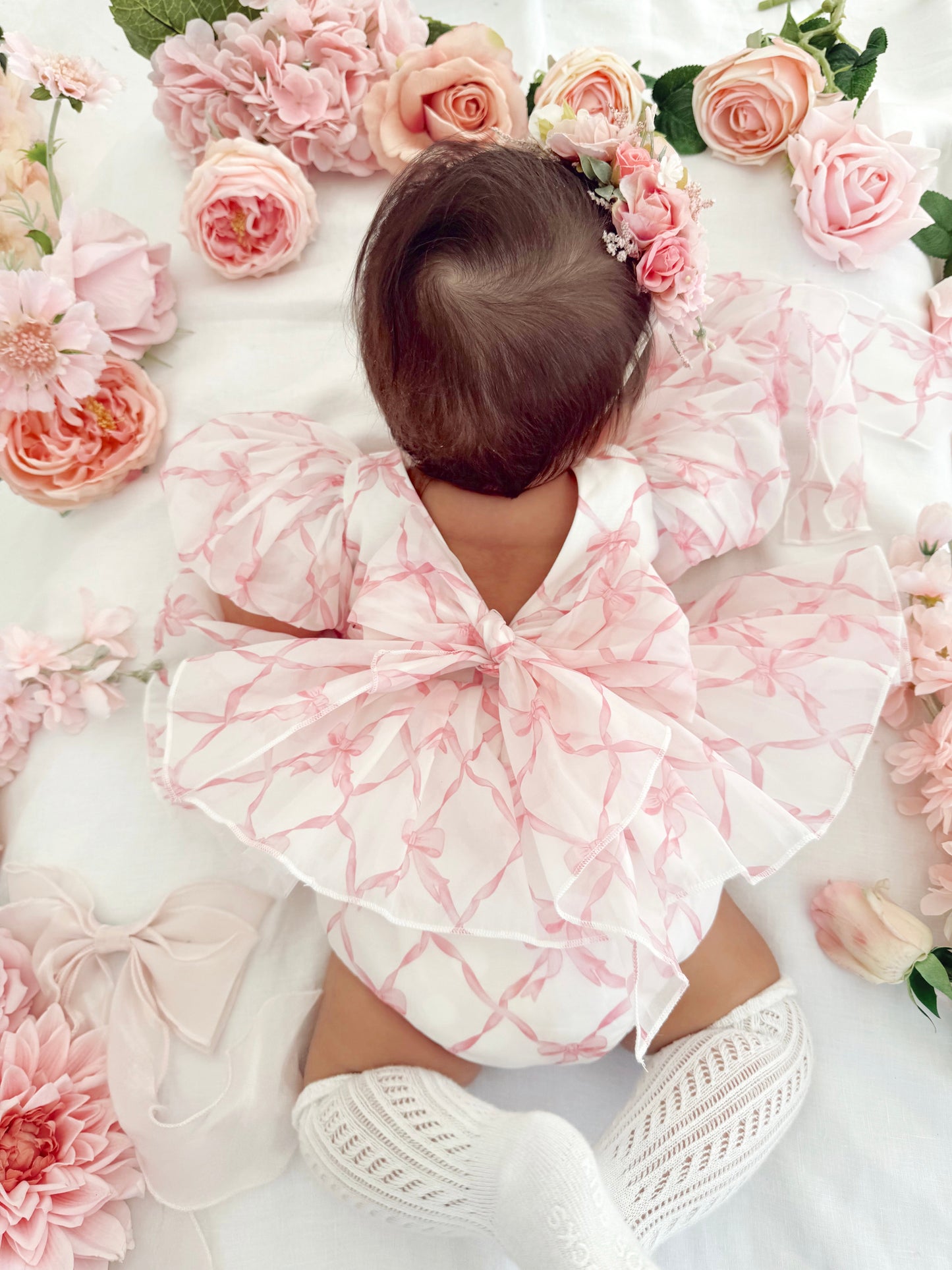 Pretty In Pink Organza Baby Girl Party Romper