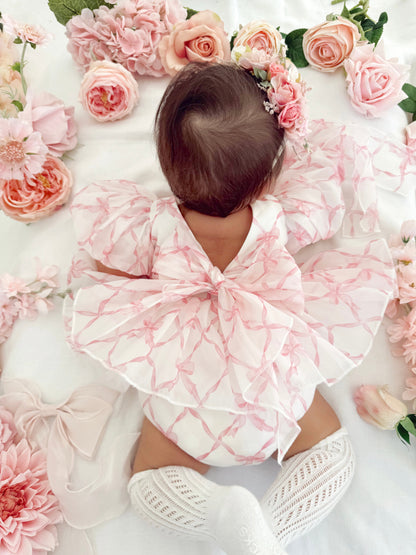 Pretty In Pink Organza Baby Girl Party Romper