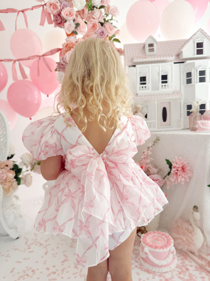 Pretty In Pink Organza Baby Girl Party Romper