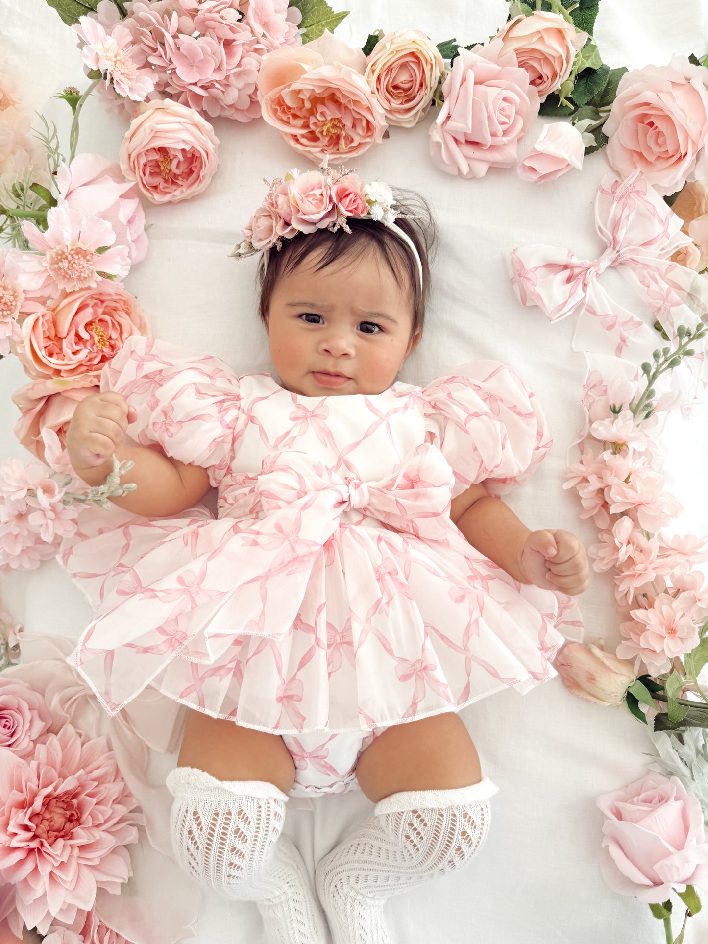 Pretty In Pink Organza Baby Girl Party Romper