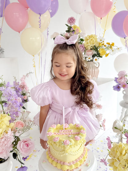 Scarlette Rose Purple Pearl Organza Baby Girl Party Romper