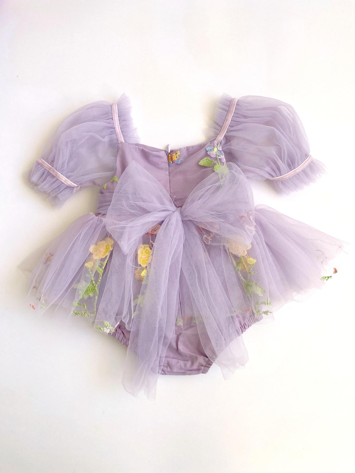 Cupcake Lavender Baby Girl Tulle Party Romper