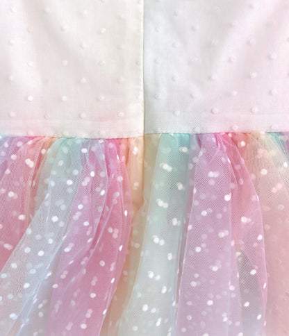 Rainbow Fairy Floss Baby Girl Tulle Party Romper
