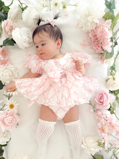 Pretty In Pink Organza Baby Girl Party Romper