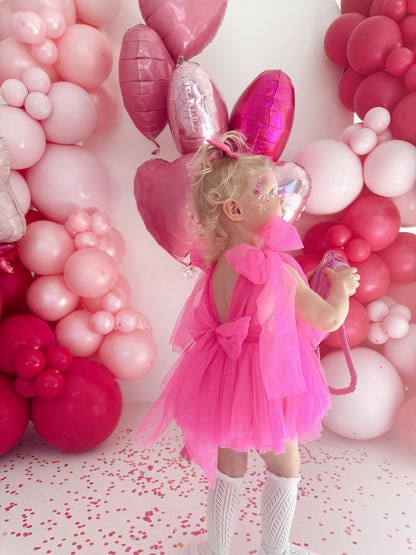 Theodora Fuchsia Pink Sequin Baby Girl Tulle Party Romper