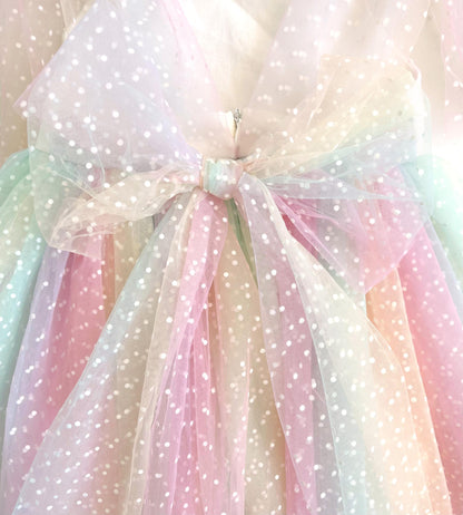 Rainbow Fairy Floss Baby Girl Tulle Party Romper