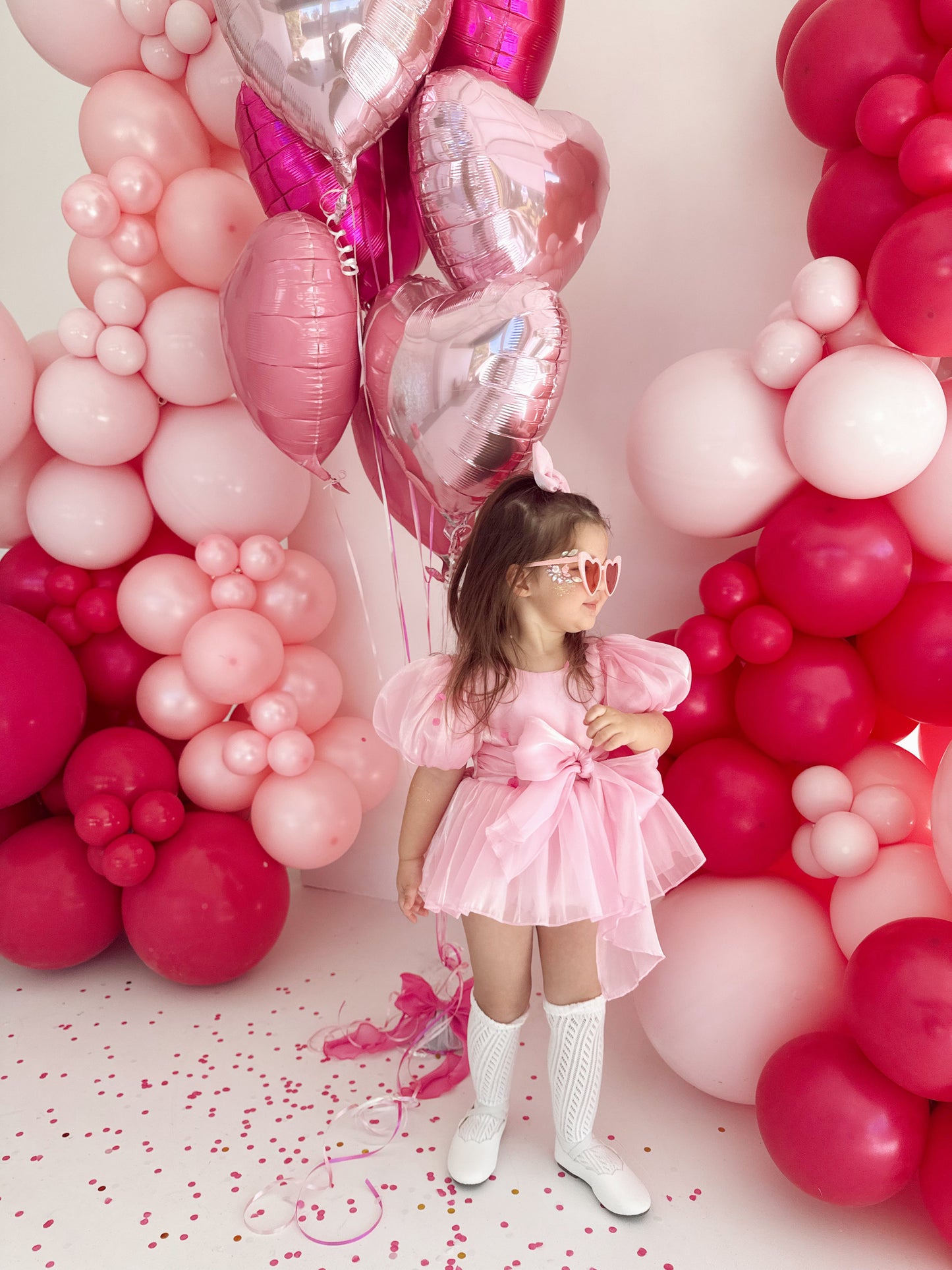 Dolly Candy Pink Organza Baby Girl Party Romper