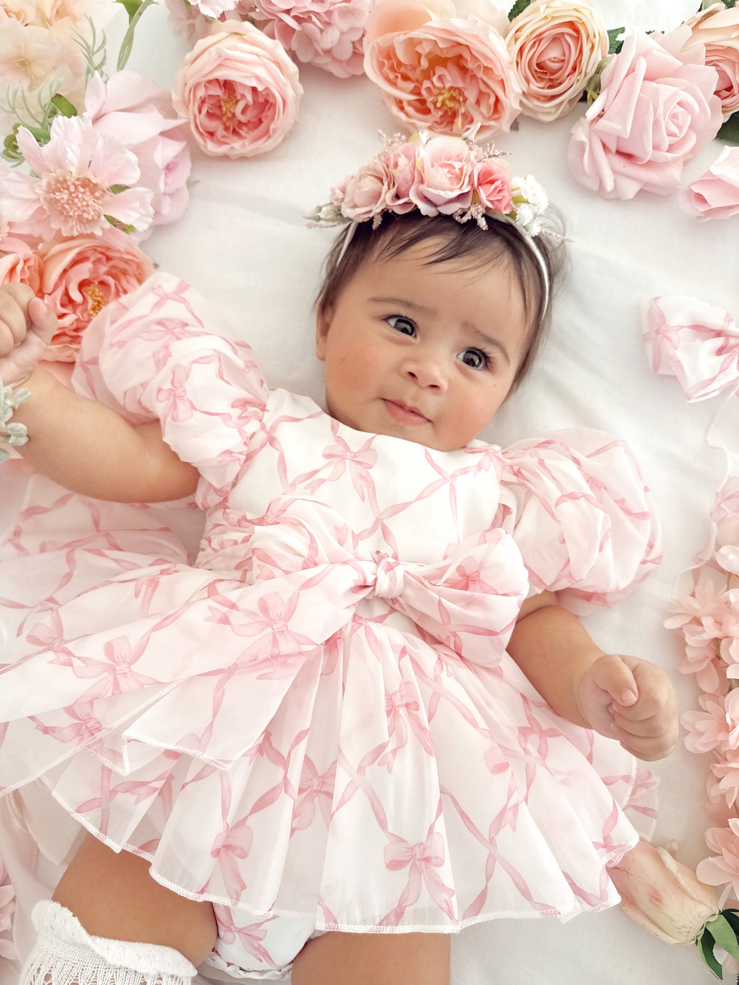Pretty In Pink Organza Baby Girl Party Romper