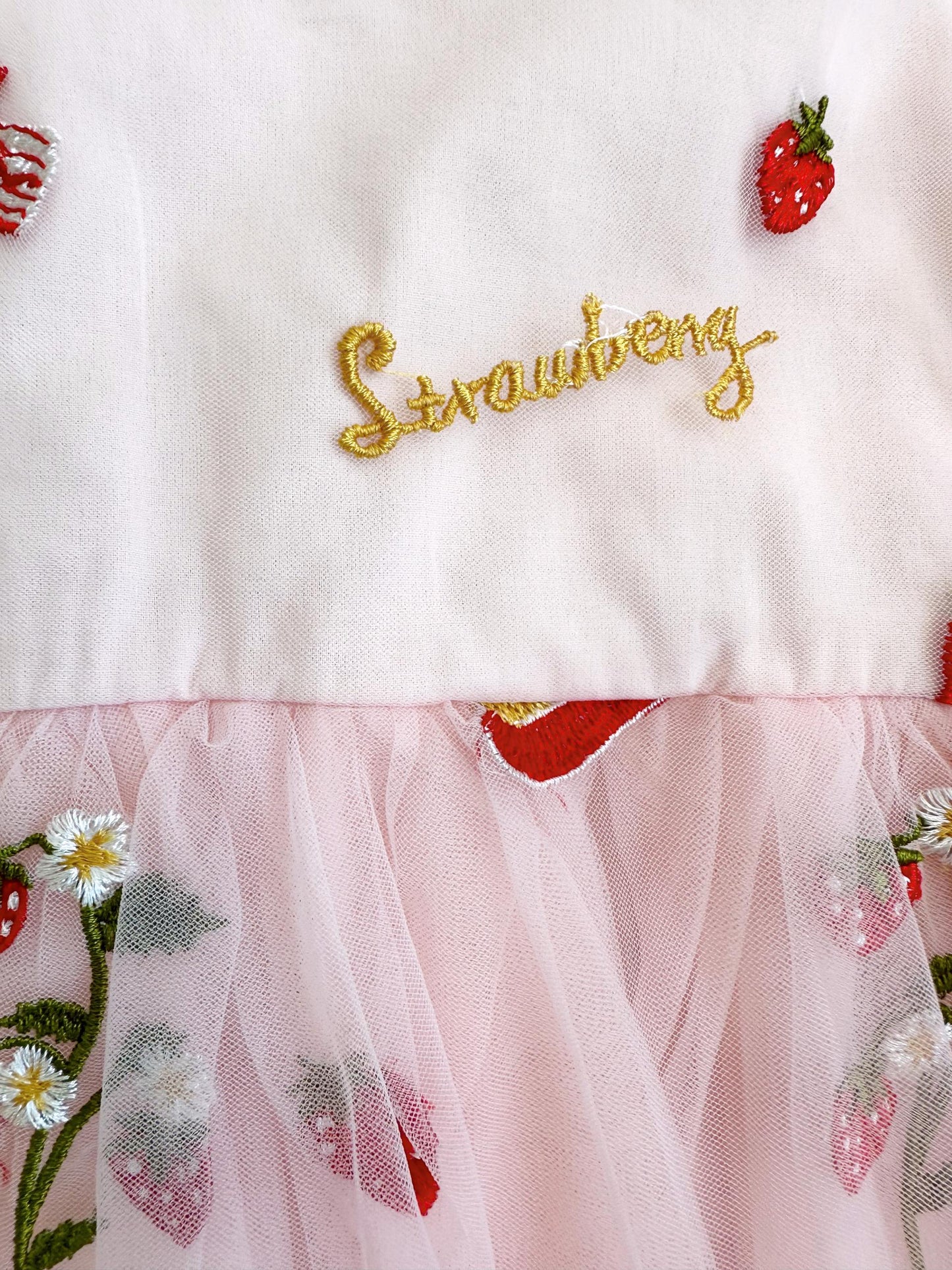 Strawberry Fields Pink Baby Girl Tulle Party Romper