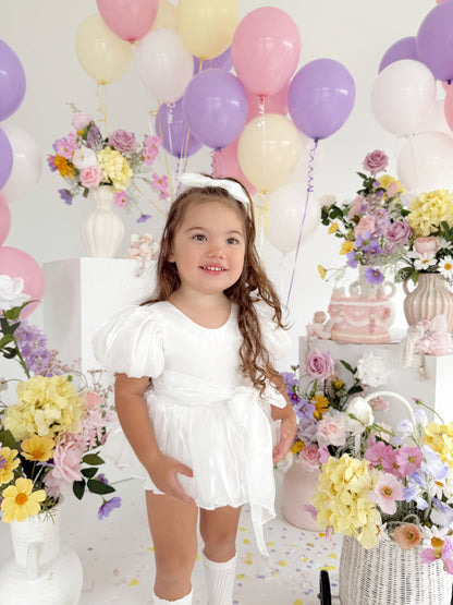 Dolly White Organza Baby Girl Party Romper
