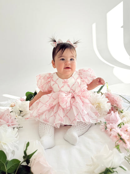 Pretty In Pink Organza Baby Girl Party Romper