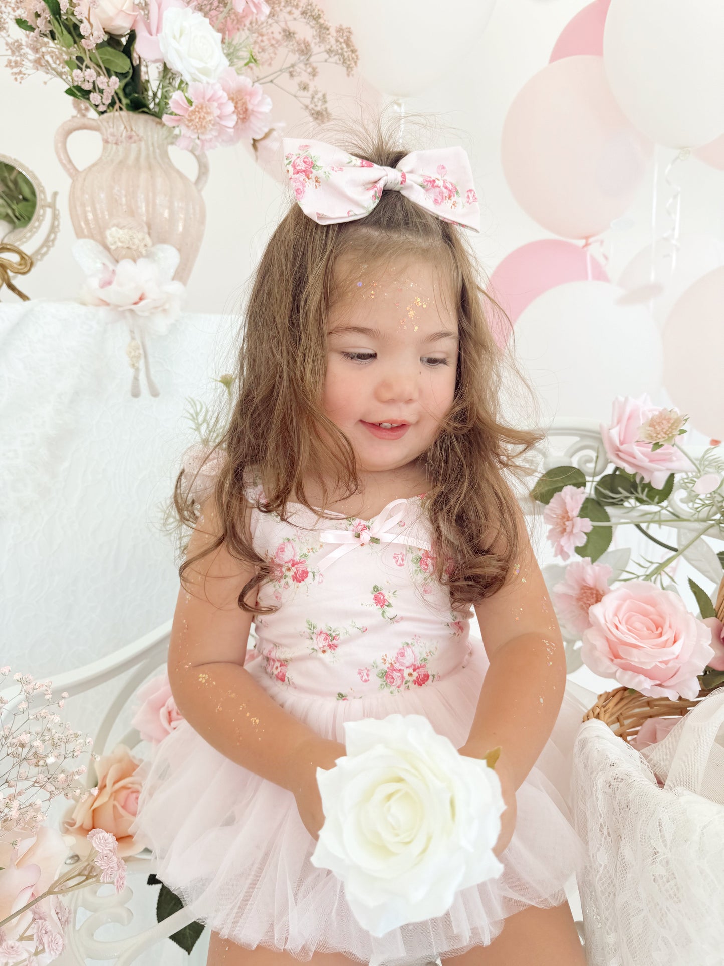 Mirabelle Flower Candy Pink Baby Girl Floral Tulle Party Romper