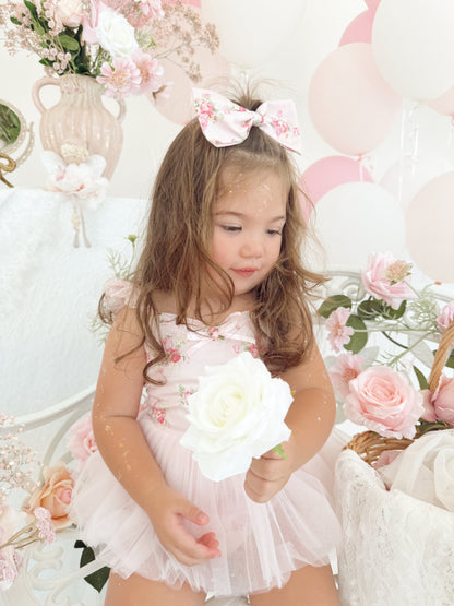Mirabelle Flower Candy Pink Baby Girl Floral Tulle Party Romper