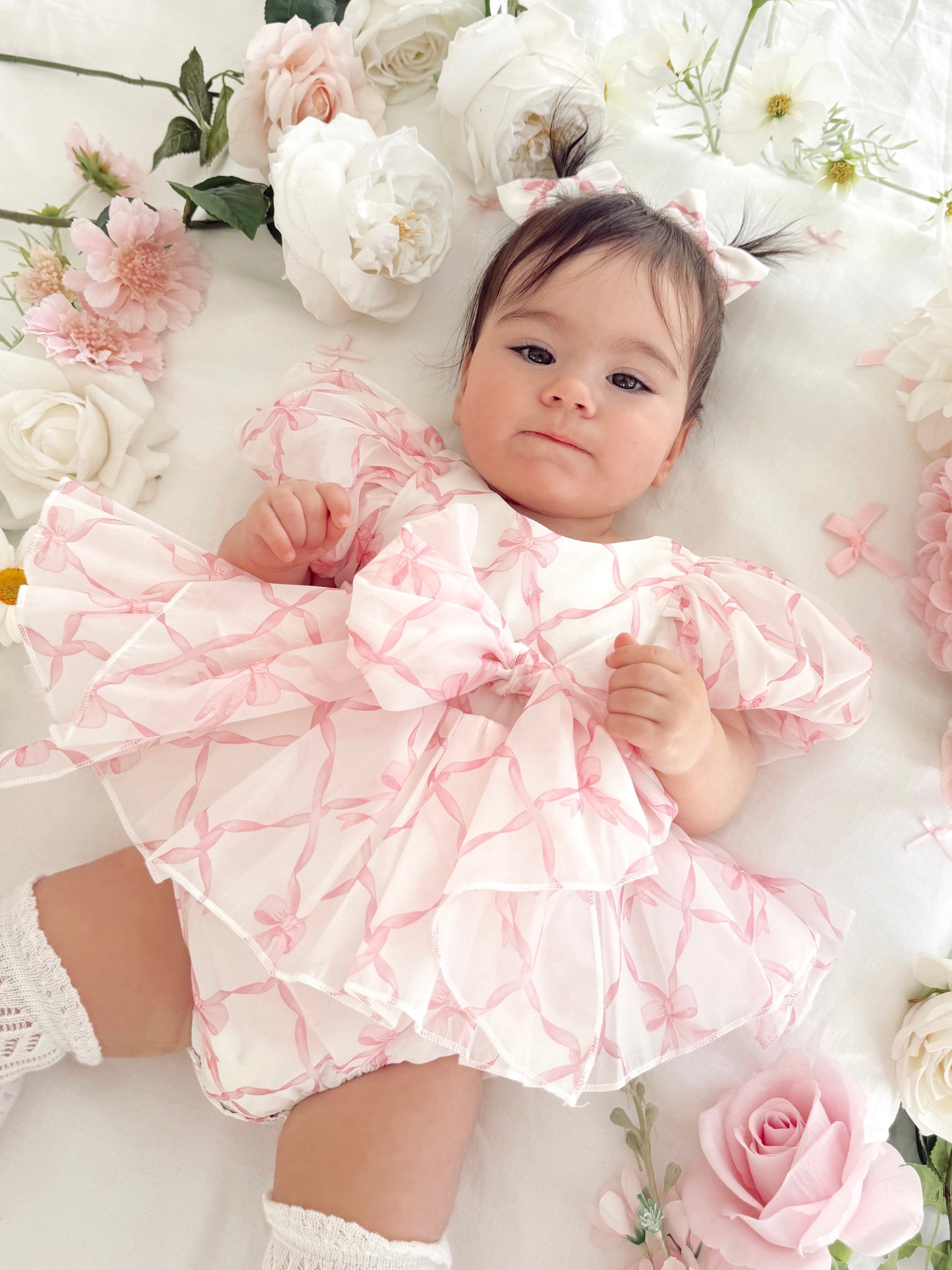 Pretty In Pink Organza Baby Girl Party Romper