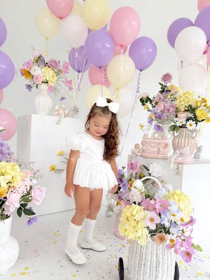 Dolly White Organza Baby Girl Party Romper