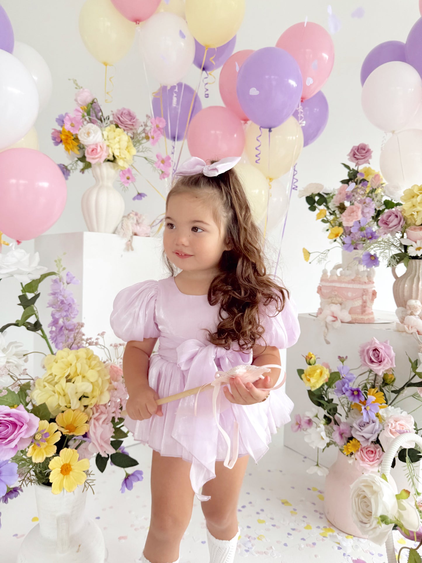 Scarlette Rose Purple Pearl Organza Baby Girl Party Romper