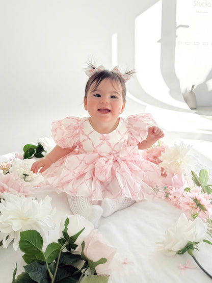 Pretty In Pink Organza Baby Girl Party Romper