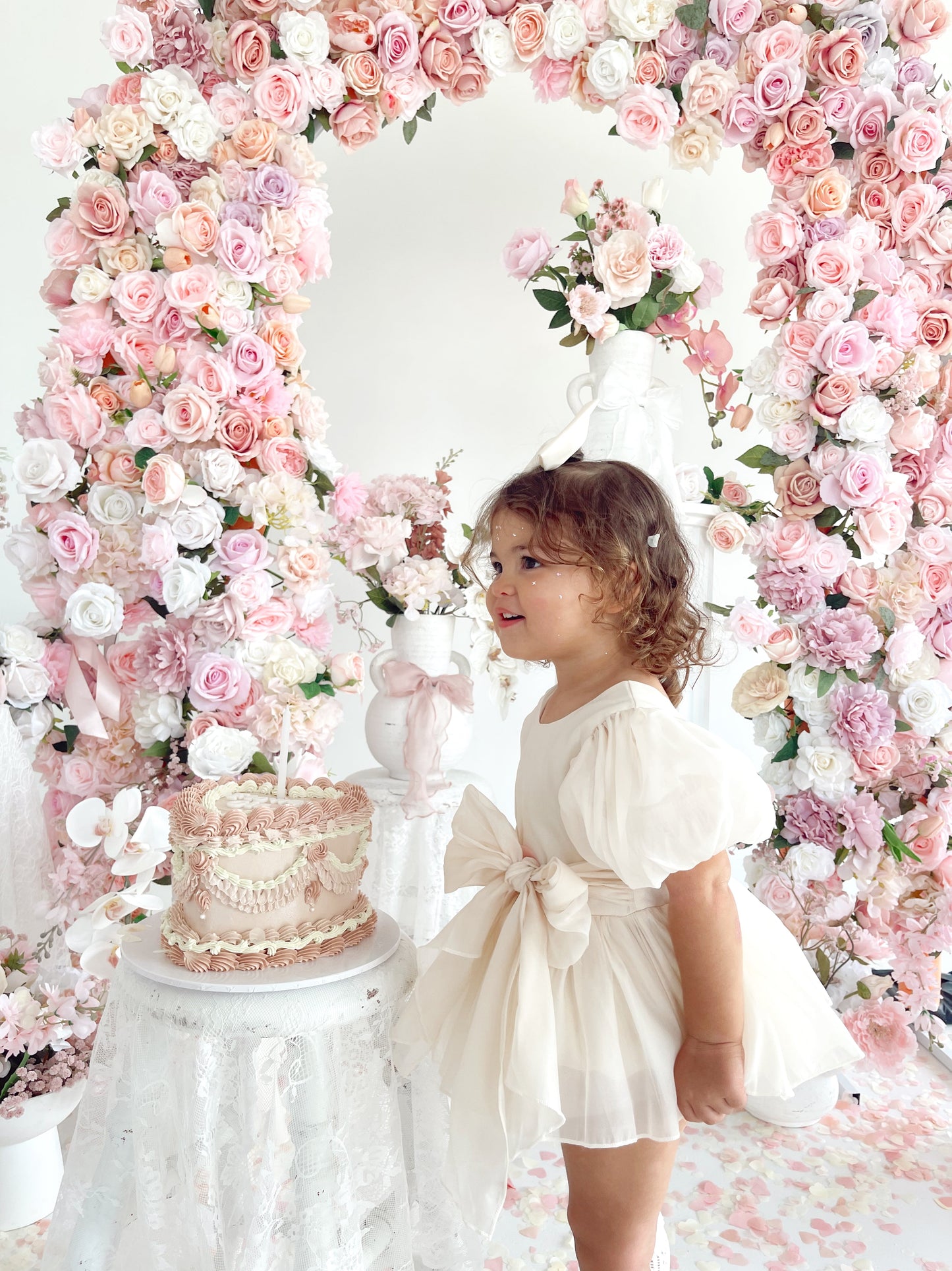 Clementine Matte Cream Organza Baby Girl Romper