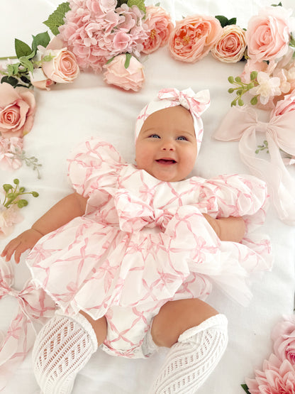 Pretty In Pink Organza Baby Girl Party Romper