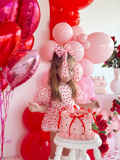Lover Pink Heart Baby Girl Tulle Party Romper