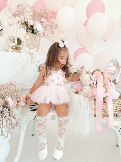 Mirabelle Flower Candy Pink Baby Girl Floral Tulle Party Romper