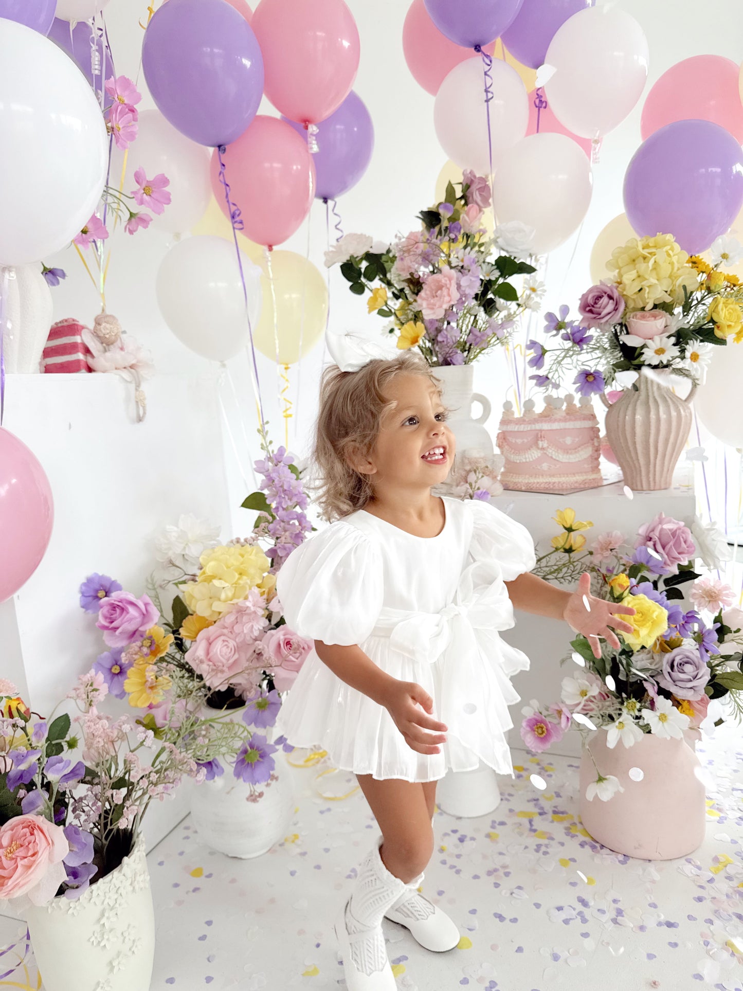Dolly White Organza Baby Girl Party Romper