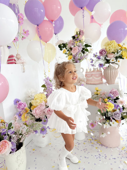Dolly White Organza Baby Girl Party Romper