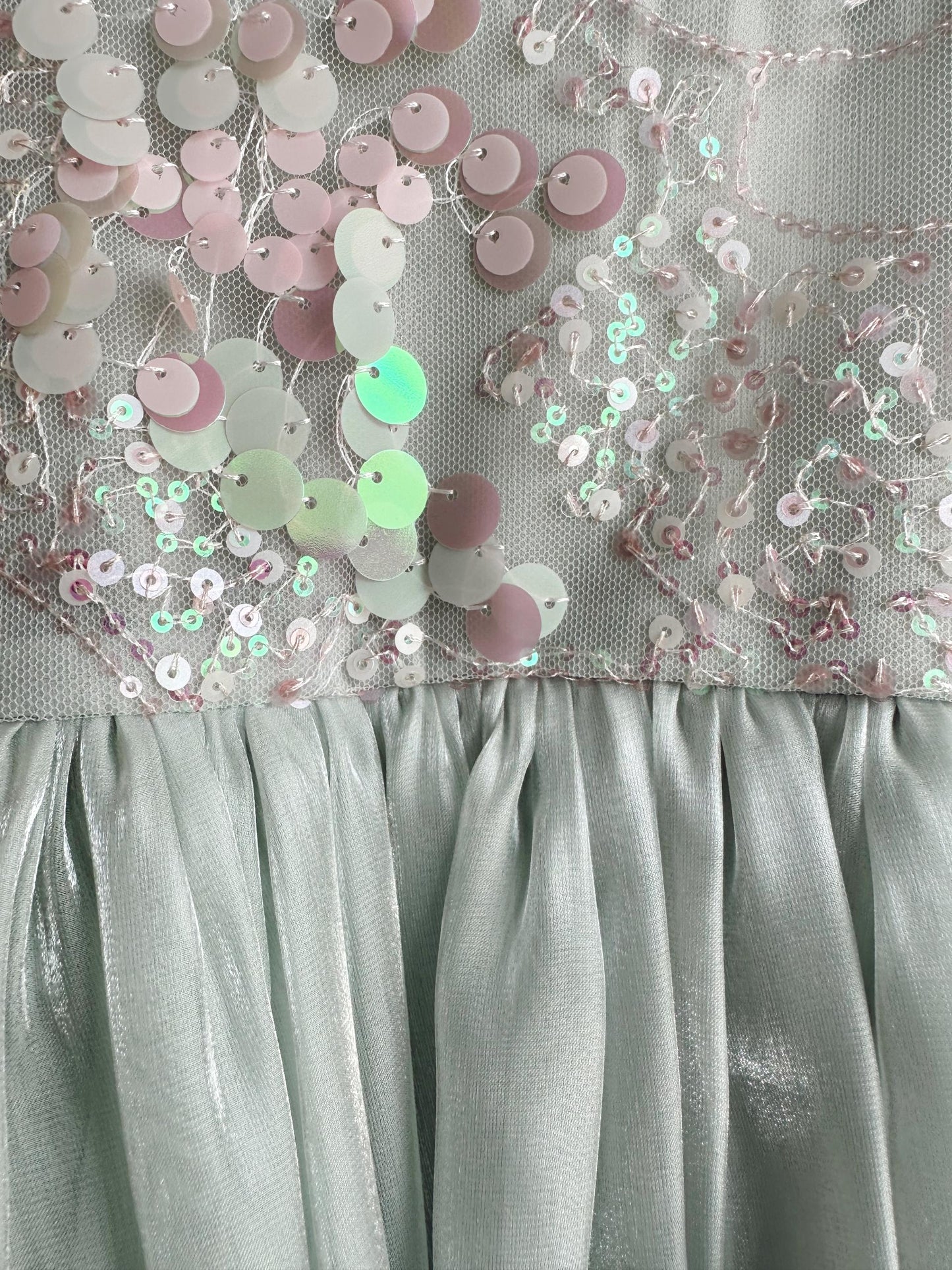 Mermaid Sequin Green Organza Baby Girl Party Romper
