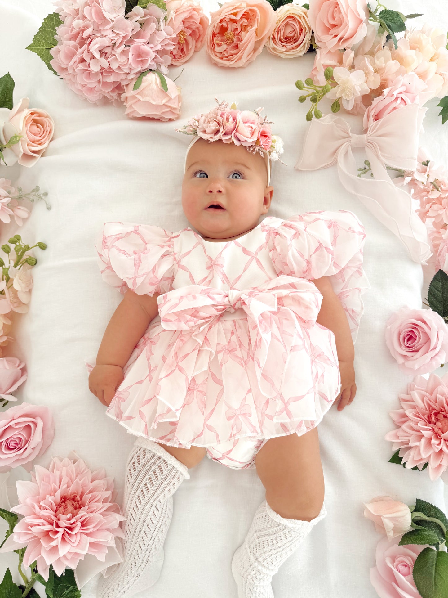 Pretty In Pink Organza Baby Girl Party Romper