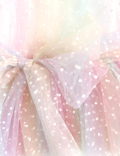 Rainbow Fairy Floss Baby Girl Tulle Party Romper