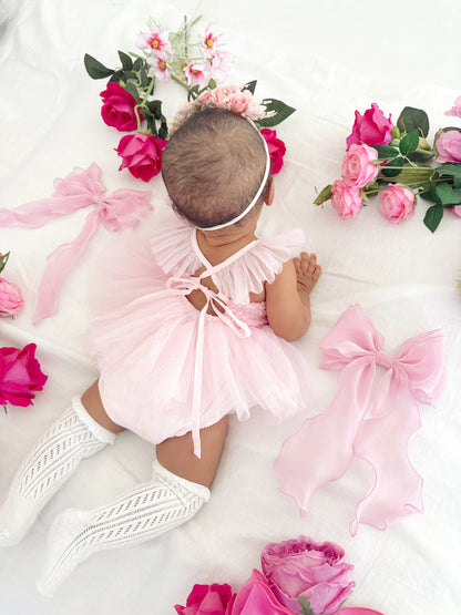 Polly Candy Pink Sequin Baby Girl Tulle Party Romper