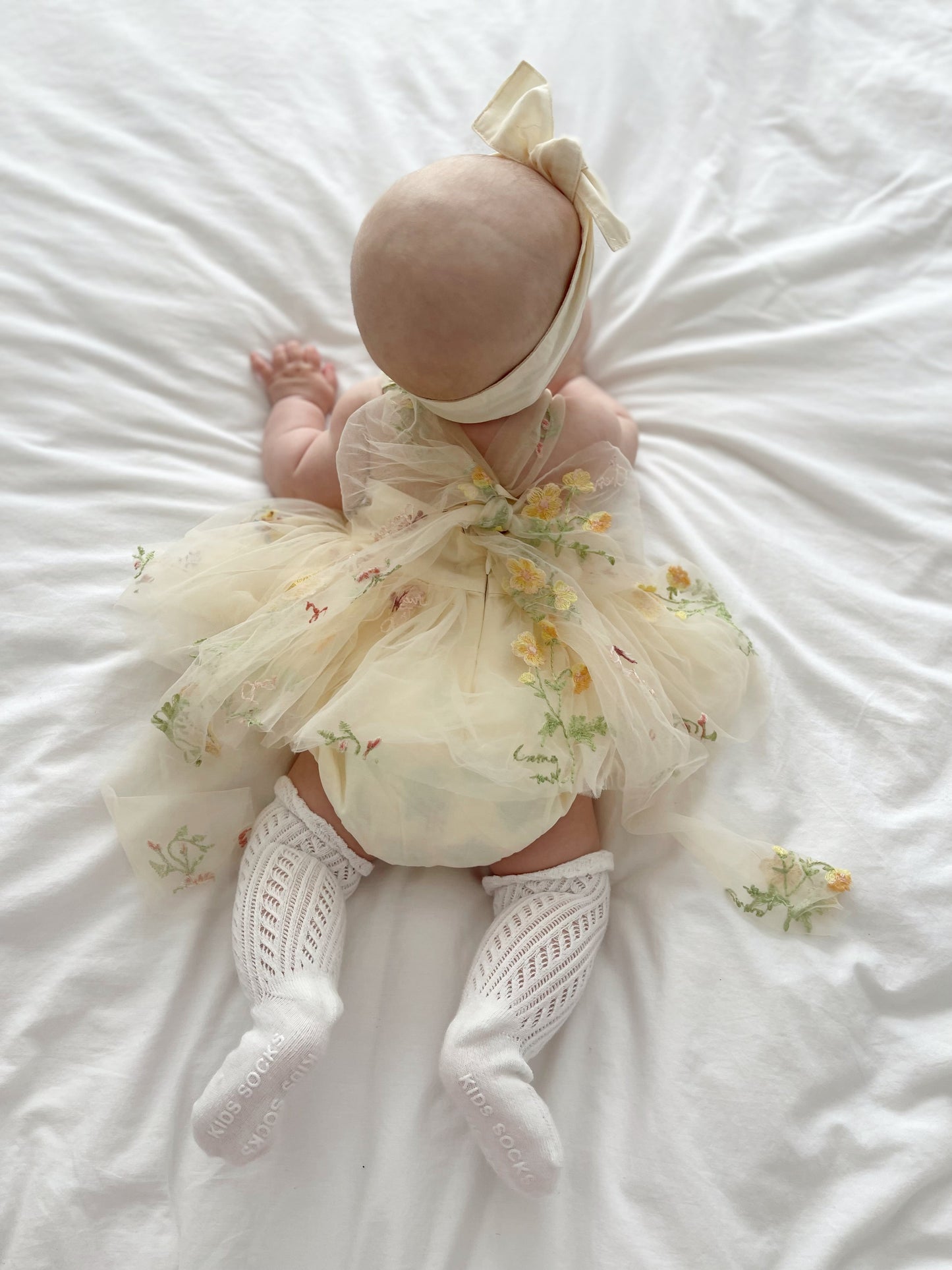 Sugar Plum Lemon Baby Girl Tulle Party Romper