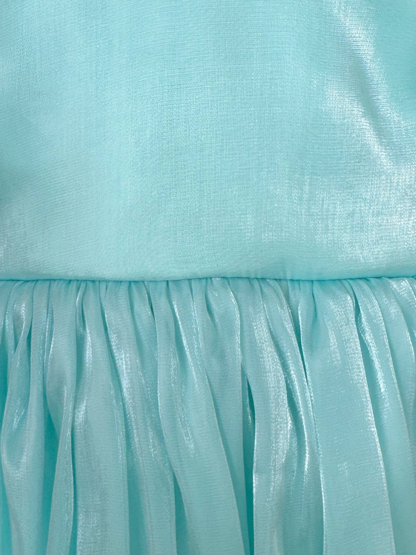 Dolly Turquoise Sky Organza Baby Girl Blue Party Romper