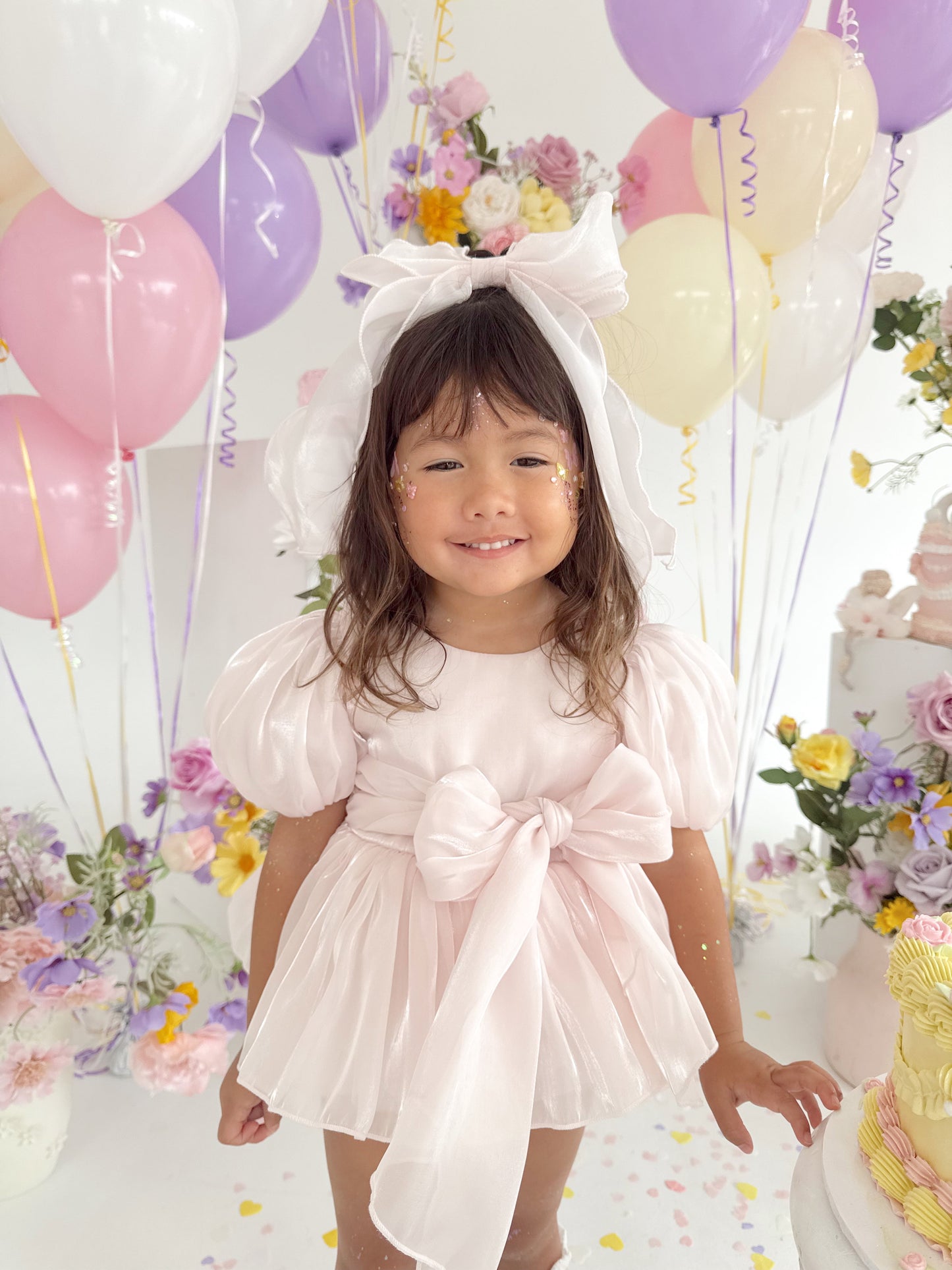 Scarlette Rose Petal Pink Organza Baby Girl Party Romper