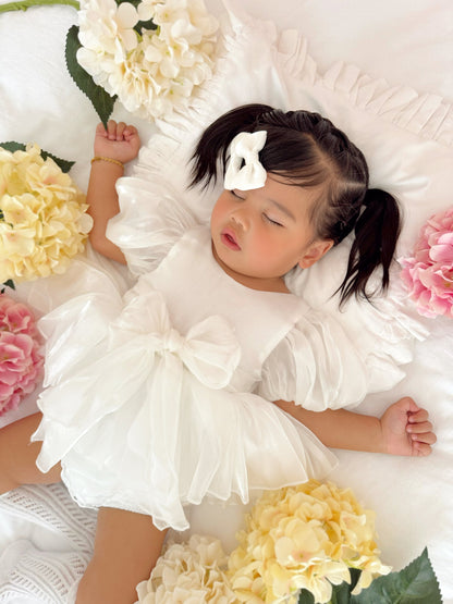 Dolly White Organza Baby Girl Party Romper