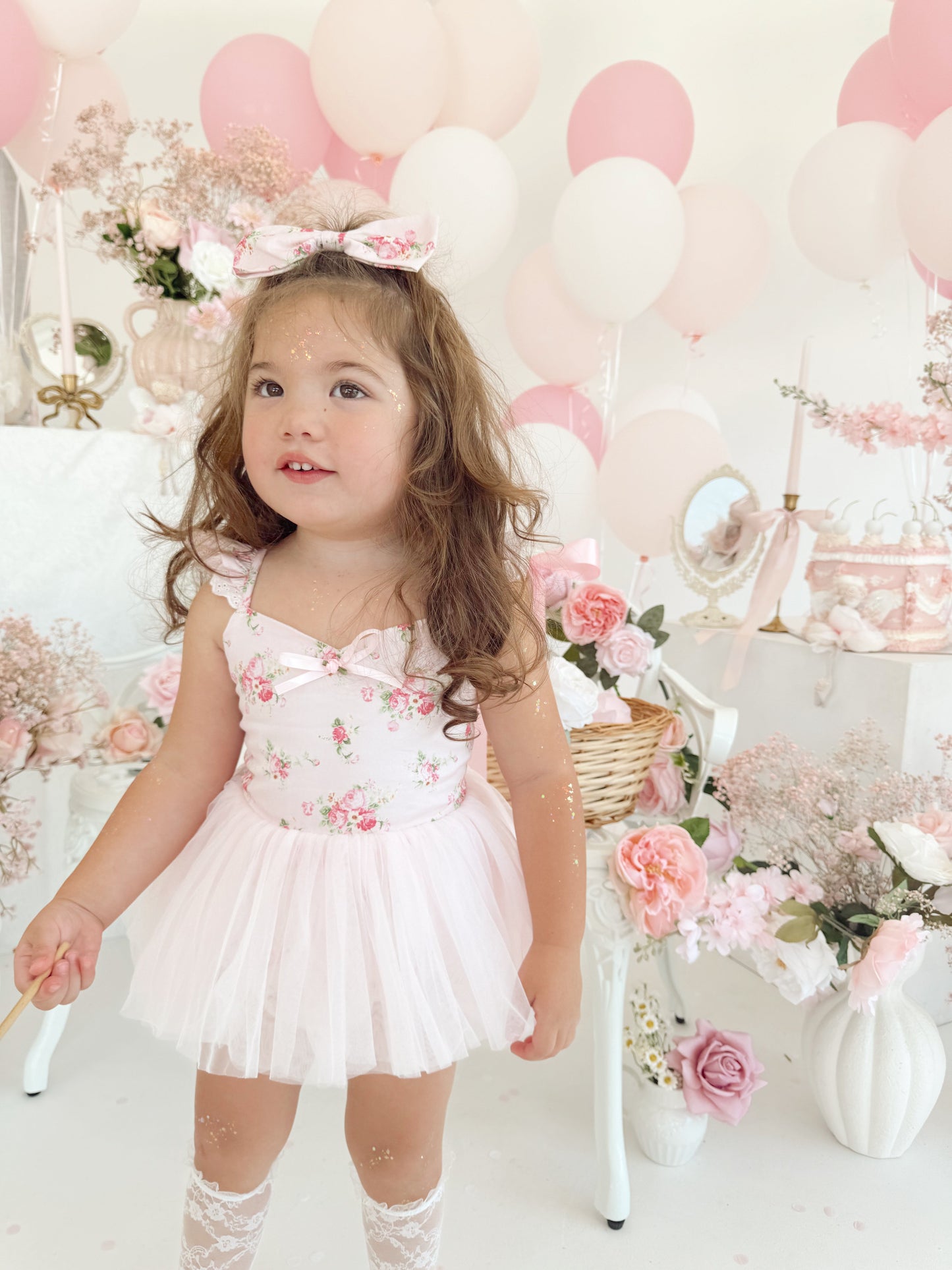 Mirabelle Flower Candy Pink Baby Girl Floral Tulle Party Romper
