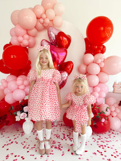 Lover Pink Heart Baby Girl Tulle Party Romper