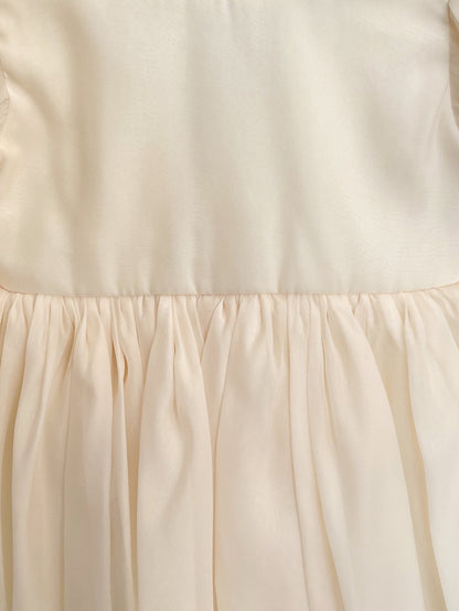 Clementine Matte Cream Organza Baby Girl Romper